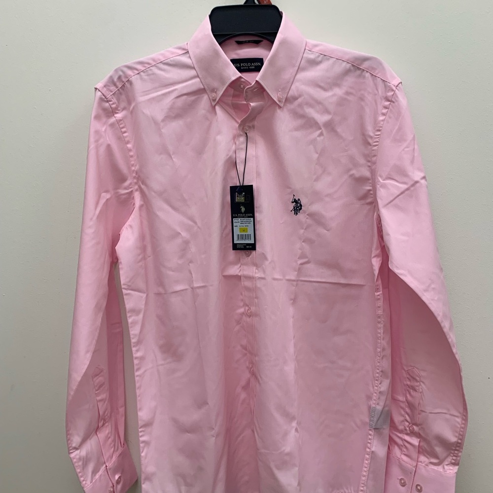 U.S. Polo Assn. Light Pink Long-Sleeve Button-Down Dress Shirt
